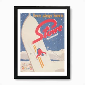 Stowe Vermont Vintage Ski Poster Art Print