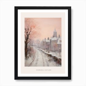 Dreamy Winter Painting Poster Edinburgh Scotland 2 Art Print