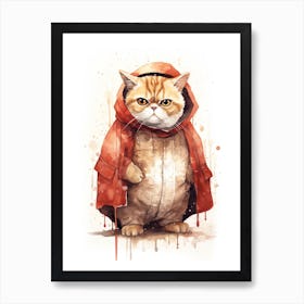 Exotic Shorthair Cat As A Jedi 1 Art Print