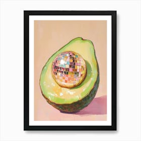 Disco Avocado Painting Art Print