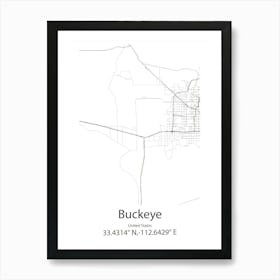 Buckeye,United States Minimalist Map 1 Póster