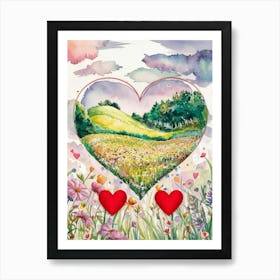 Heart In The Field Art Print