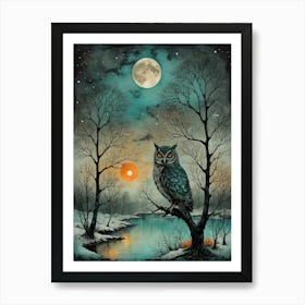 Owl In The Hood 007 Art Print