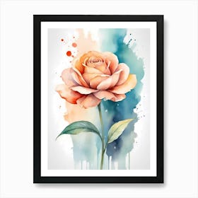 Watercolor Rose 1 Art Print