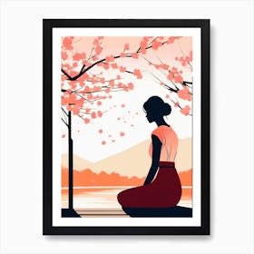 Japandi Seated Reflection Art Print
