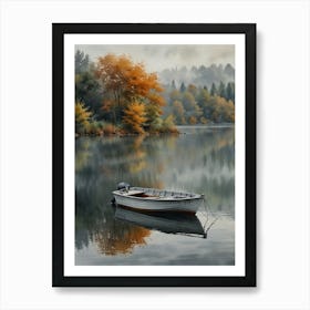 Boat On The Lake 1 Art Print