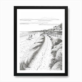 View Of San Clemente California, Usa Line Art Black And White 4 Art Print