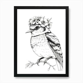 Bird In A Flower Crown 2 Art Print