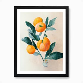 Orange Tree Branch In A Vase Art Print