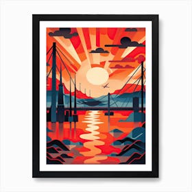 Forth Bridge Scotland Colourful 3 Art Print