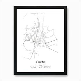 Cueto,Cuba Minimalist Map Art Print