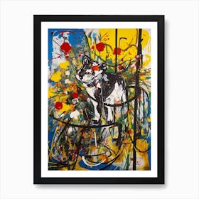 Iris With A Cat 3 Abstract Expressionism  Art Print