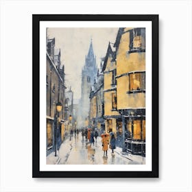 Vintage Winter Painting Oxford United Kingdom 1 Art Print