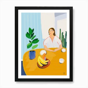 Woman At The Table Art Print