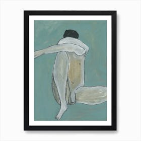 male nude art homoerotic print gay art man naked full frontal nude male form painting Art Print