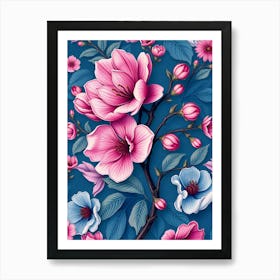 Wallpaper Floral Pattern Art Print