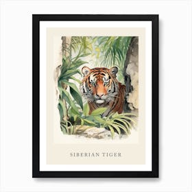 Beatrix Potter Inspired  Animal Watercolour Siberian Tiger 3 Art Print