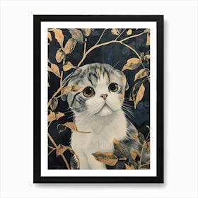 Scottish Fold Cat Japanese Illustration 1 Art Print