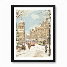 Vintage Winter Illustration Glasgow United Kingdom 1 Art Print