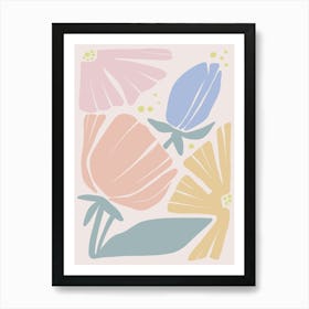 Pastel Flowers Scandinavian 1 Art Print