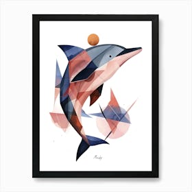 Abstract Dolphin, Minimalism, Cubism Art Print