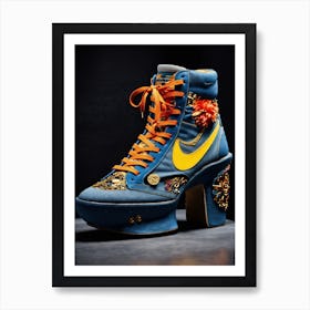 Nike High Top Sneakers Art Print