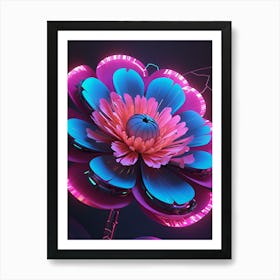 A Sci Fi Symphony Of Synthetic Flowers Art Print