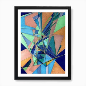 Colorful Deco Geometry Art 3 Art Print