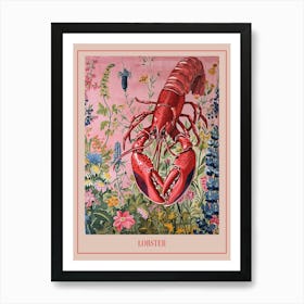 Floral Animal Painting Lobster 3 Poster Art Print