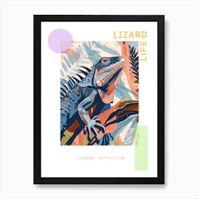 Blue Iguana Modern Illustration 6 Poster Art Print