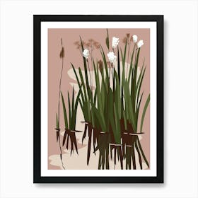 White Reeds Art Print