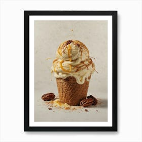 Ice Cream Cone With Pecans 1 Art Print