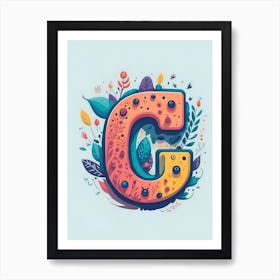 Colorful Letter G Illustration 45 Art Print