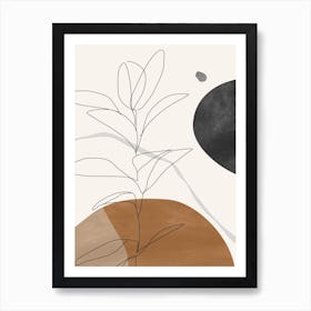 Abstract Minimalist Line Plant Art Print
