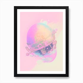 Space Probe Gouache Space Art Print