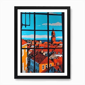 Window View Of Copenhagen Denmark In The Style Of Pop Art 1 Art Print