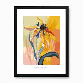 Colourful Flower Illustration Poster Black Eyed Susan 2 Art Print