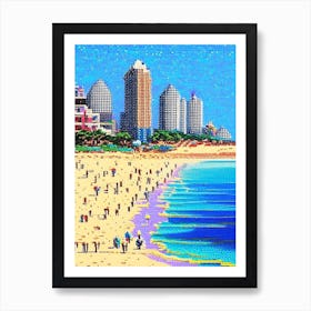 Virginia Beach, City Us  Pointillism Art Print