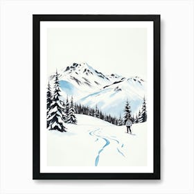 Skier On Snowy Mountain Art Print