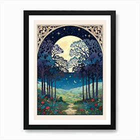 Full Moon In The Forest 3 Art Print