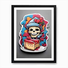 Skeleton With Cake Art Print