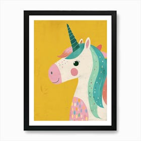 Pastel Unicorn Storybook Style Illustration 2 Art Print