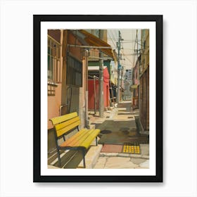 Yellow Bench Art Print