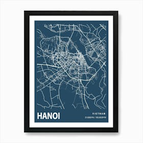 Hanoi Blueprint City Map 1 Art Print