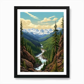 North Cascades National Park Retro Pop Art 7 Art Print