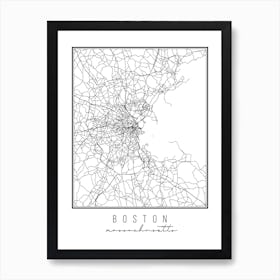 Boston Massachusetts Street Map Art Print