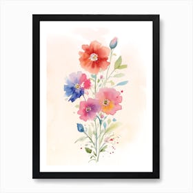 Watercolor Flowers 5 Art Print