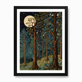 William Morris Moonlight In The Forest 60 Póster