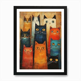 Group Of Cats 12 Art Print