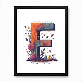 Colorful Letter F Illustration 19 Poster